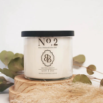 Britten & Bailey's No 2 two wick jar candle Rose Patchouli and Sea Salt