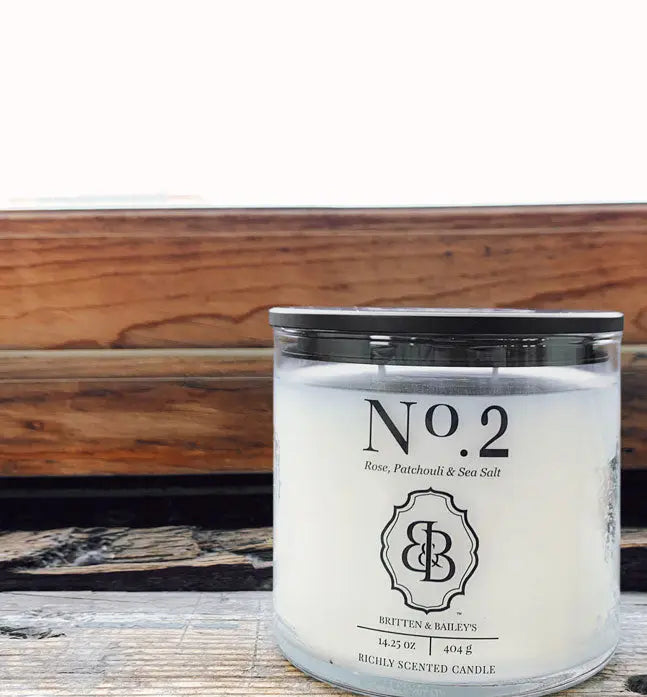 No 2 Rose, Patchouli & Sea Salt, Two Wick 14.25 oz Scented Candle